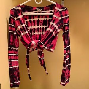 Hard Tail Pink Black & White Tie-Dye Shrug